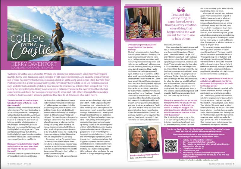 Screenshot of the article in the magazine Coffee with a Coastie